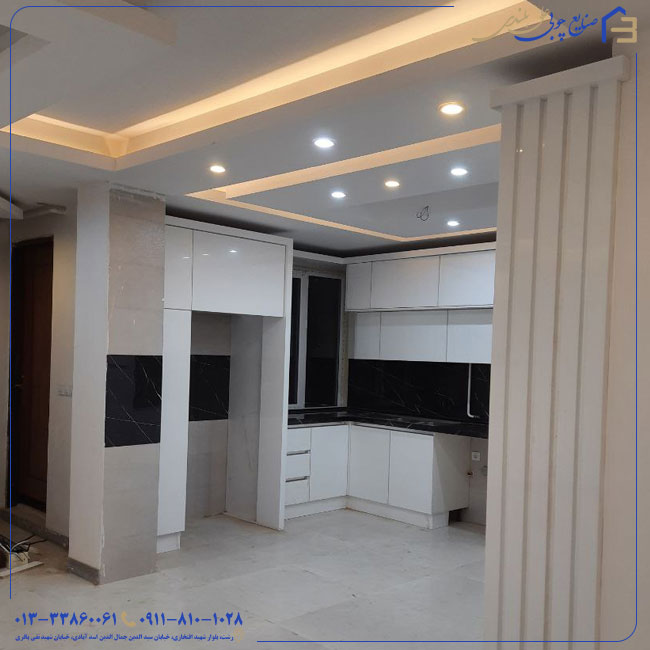 کابینت دو کد از هایگلاس سفید