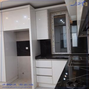 کابینت دو کد از هایگلاس سفید