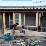 درب چوبی رستوران،کافه،دیوارپوش از چوب نراد روسی