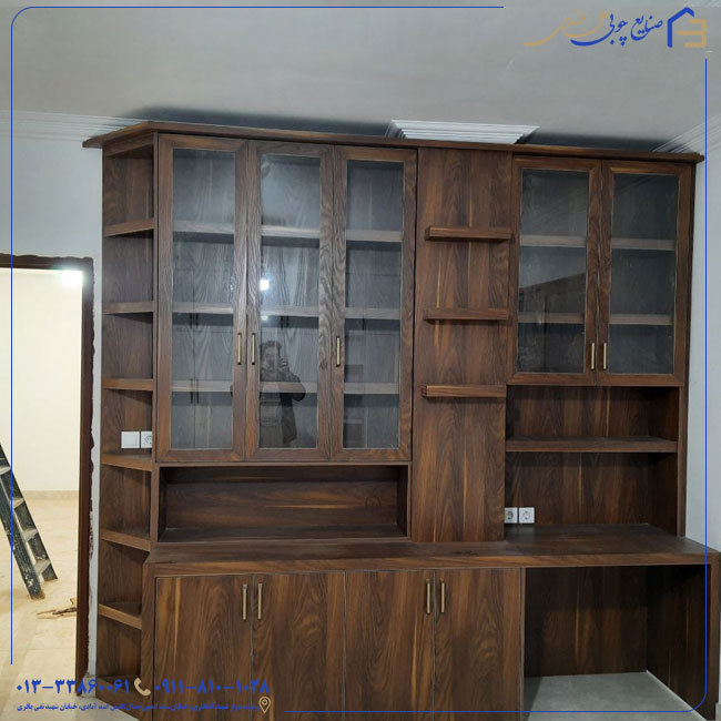 کتابخانه و میز تحریر،ام دی اف طرح چوب