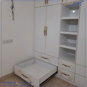 کمد از جنس بدنه ام دی اف و ردیه کار هایگلاس