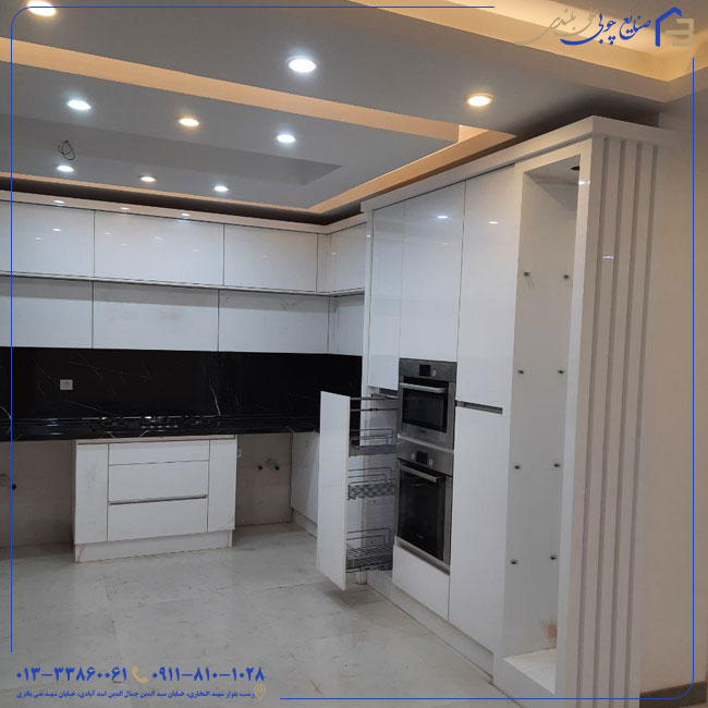 کابینت دو کد از هایگلاس سفید