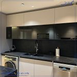 ساخت کمد و کابینت هایگلاس طوسی با پوشش شیشه