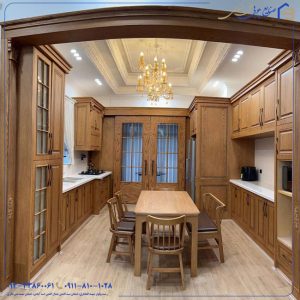 کابینت آشپزخانه لوکس با چوب نراد