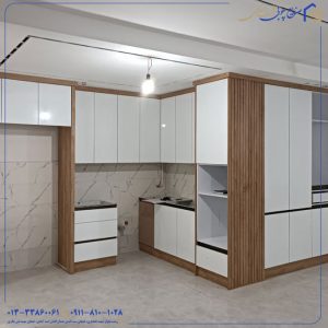 کابینت مدرن قهوه‌ای و سفید؛ ترکیبی جذاب، مینیمال و همیشه‌پرطرفدار