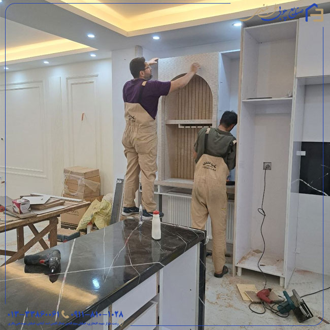 نصب تخصصی کابینت آشپزخانه و کمد دیواری خم؛ هنر دقت در اجرای انحنا