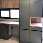 کابینت سبز لاجوردی لاکچری برای آشپزخانه کوچک؛ انتخاب شیک و مدرن ۲۰۲۶