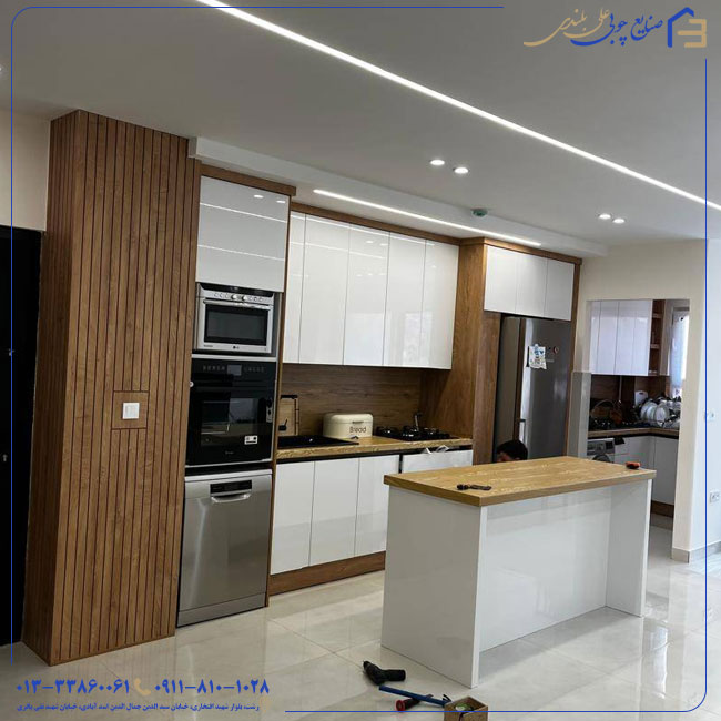 کابینت و جزیره وسط آشپزخانه؛ راهنمای کامل طراحی، متریال و نکات کلیدی