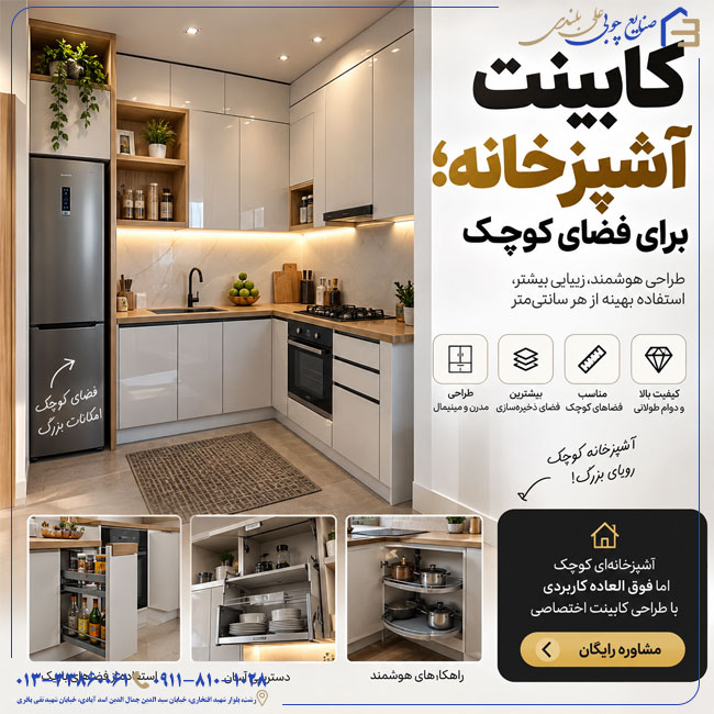 کابینت آشپزخانه؛ برای فضای کوچک